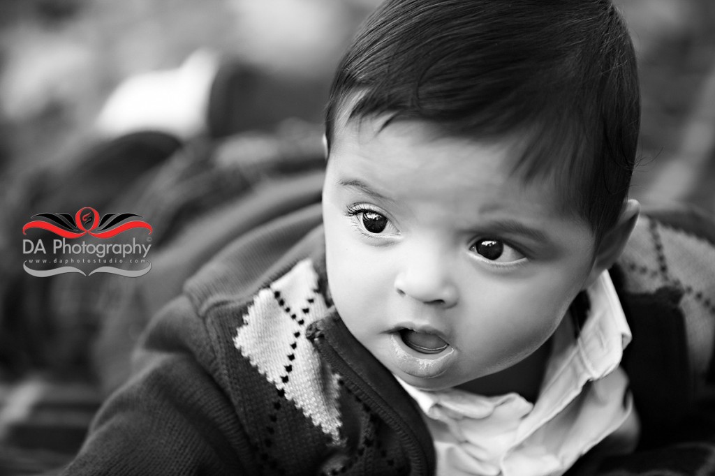 Baby boy with wide open eyes for future adventure