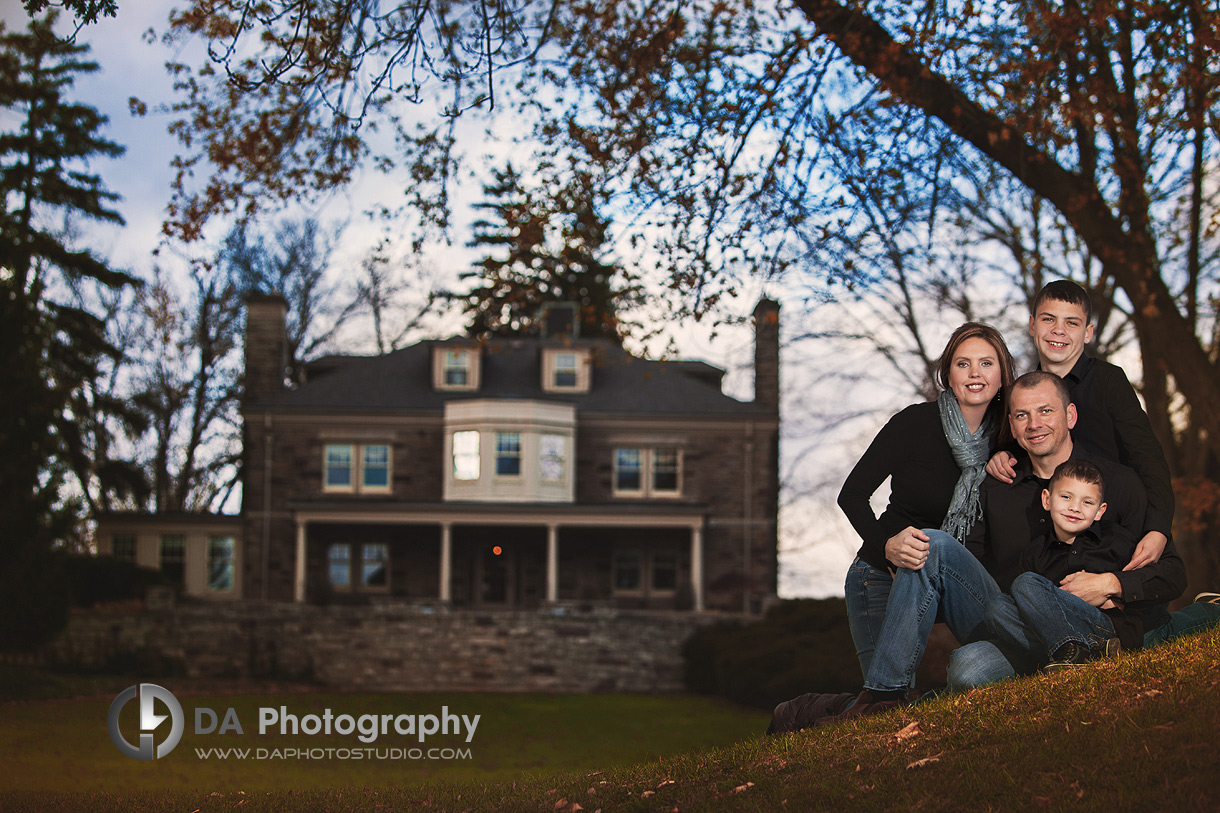 Family Portrait in Autumn at Paletta Mansion - Family Photographer