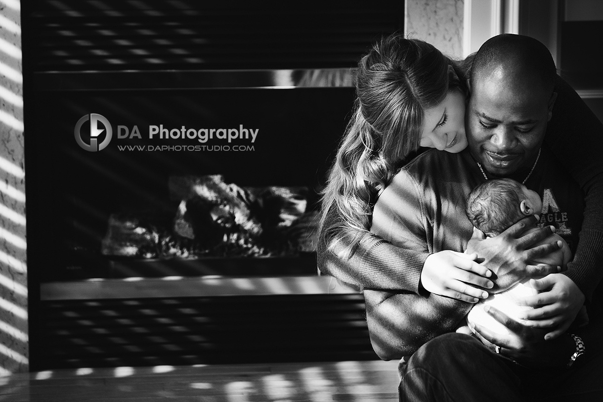 Family joy by the fireplace - Newborn Local Photographer