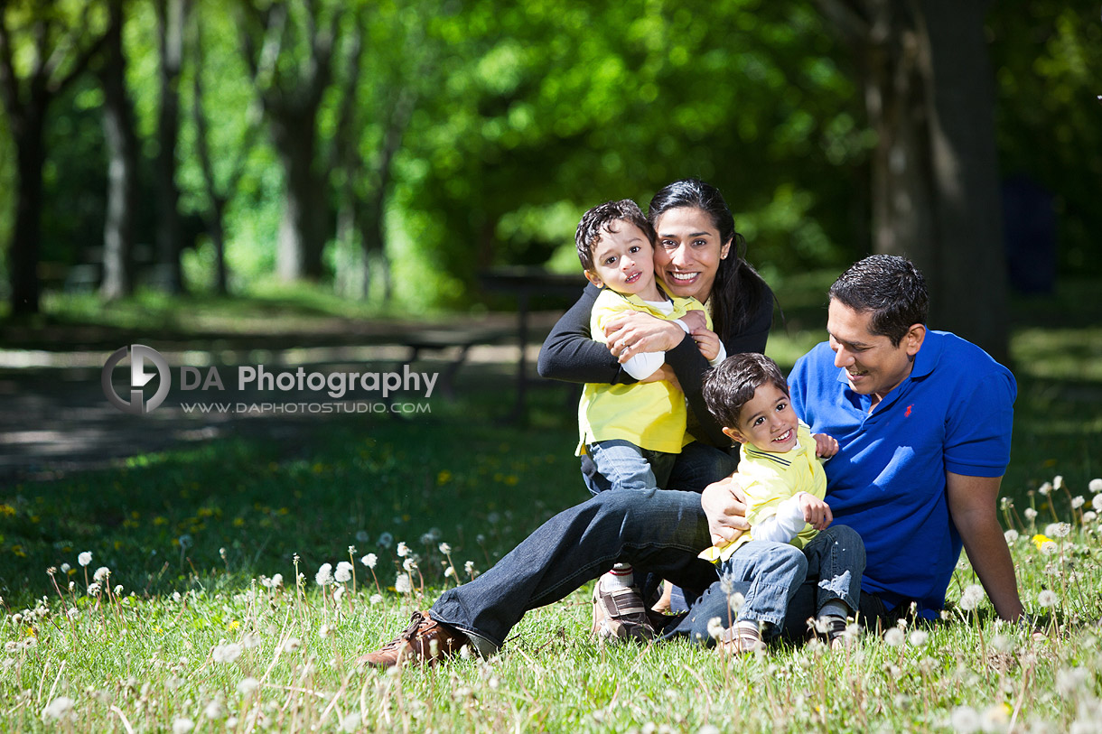 Family portrait with twins in Spring, floor posing - Family Photographer