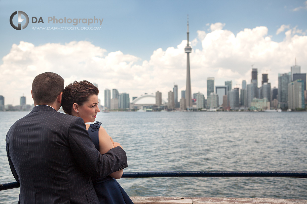 Couple at the ferry  - Toronto Island Wedding Photographer