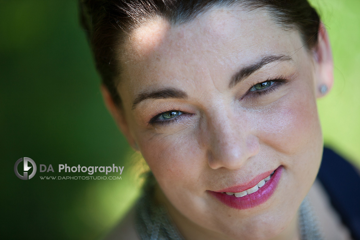 Head shot in a  park at the bench - Toronto Island Wedding Photographer