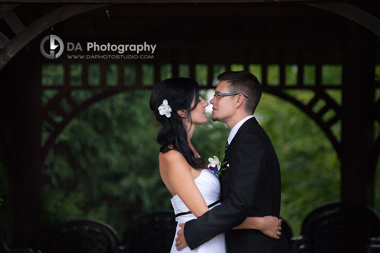 Bride and groom under the gazebo - Local Wedding Photographer  - Wedding Venue