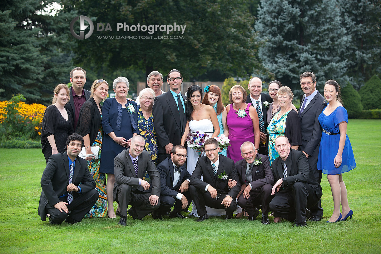 Bride and groom with the wedding party - Wedding Photographer  - Terrace on the Green  - Wedding Venue