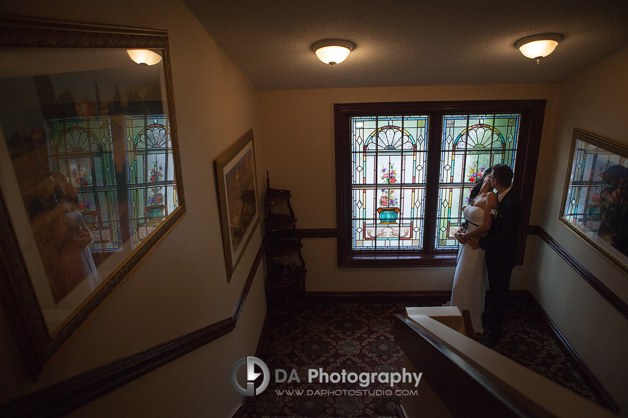 Bride and groom reflections - Wedding Photographer - Terrace on the Green  - Wedding Venue