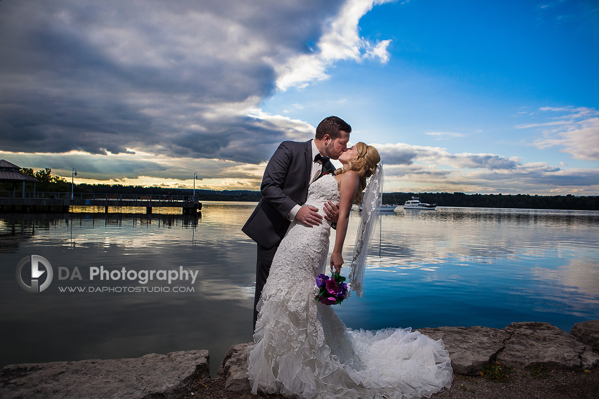 Dramatic Wedding Photo at the Lakefront at Sunset - Wedding Photography by Dragi Andovski - www.daphotostudio.com