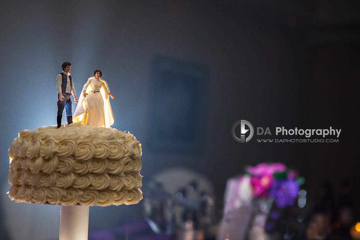 Wedding Cake with Star Wars Wedding Couple Topper - Wedding Photography by Dragi Andovski - www.daphotostudio.com