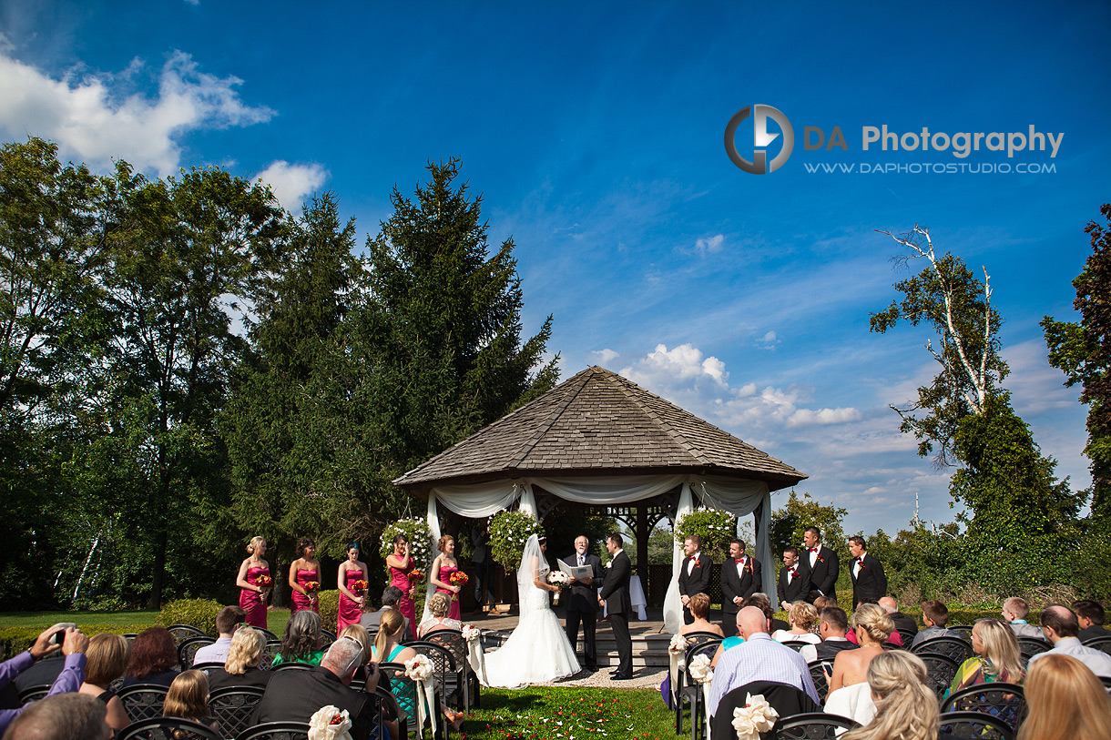 Outdoor Ceremony with Beautiful Sky - Wedding Photography by Dragi Andovski - Terrace On The Green - Brampton, ON