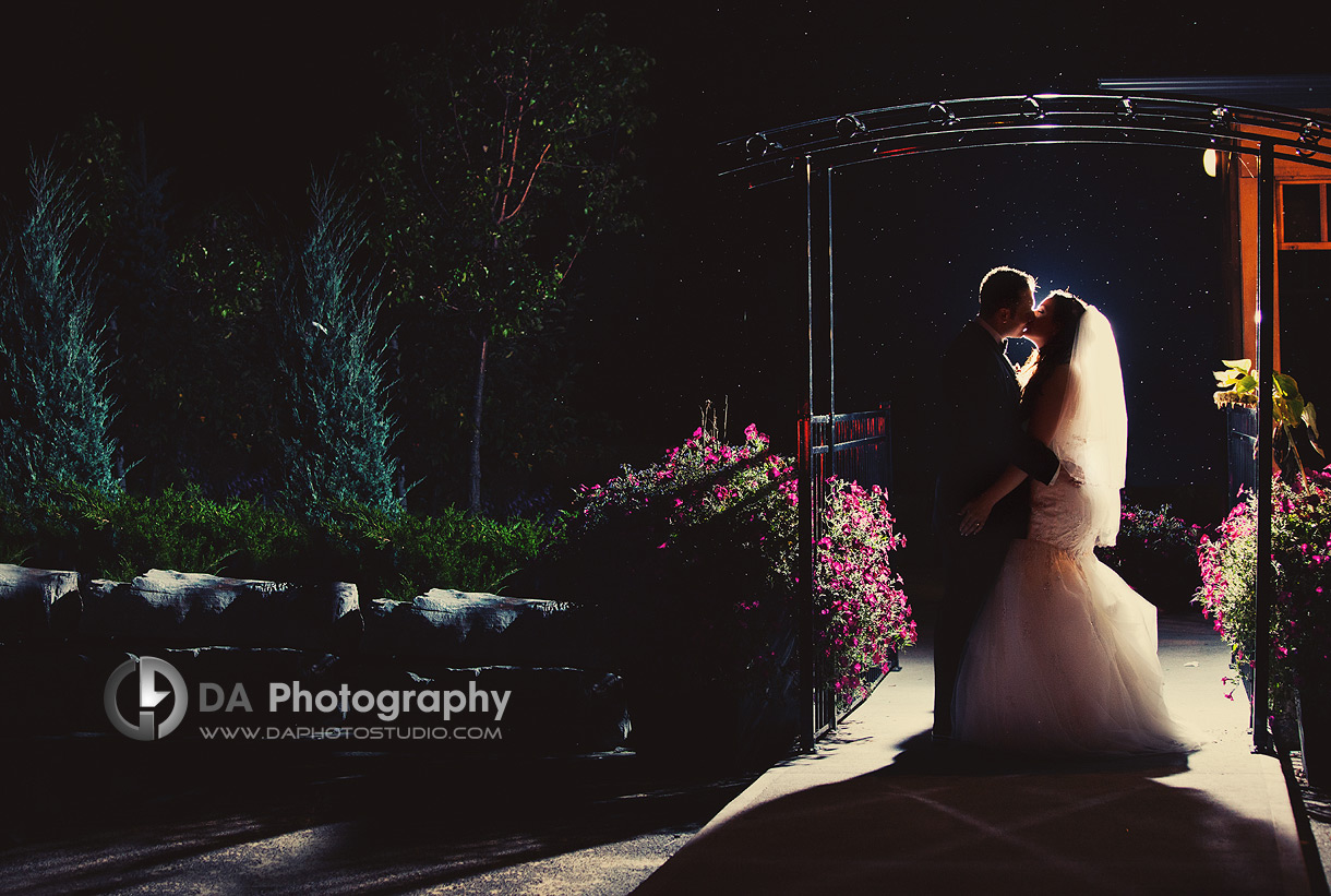 Bride and Groom Nighttime Silhouette - Wedding Photography by Dragi Andovski - Terrace On The Green - Brampton, ON