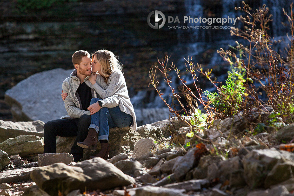 Outdoor Engagement Pose - Wedding Photography by Dragi Andovski - Albion Falls, Hamilton ON