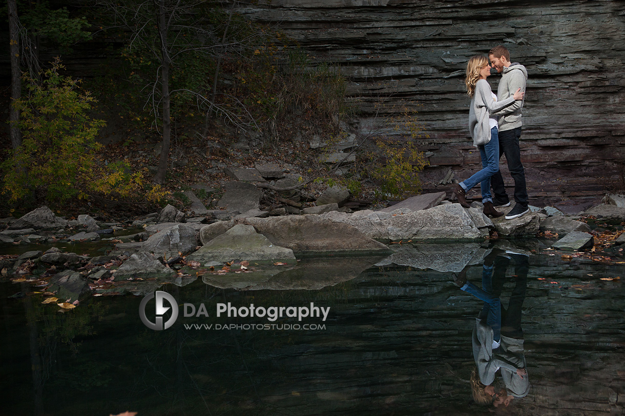 Couple's Reflection Engagement Photo Session - Wedding Photography by Dragi Andovski - Albion Falls, Hamilton ON