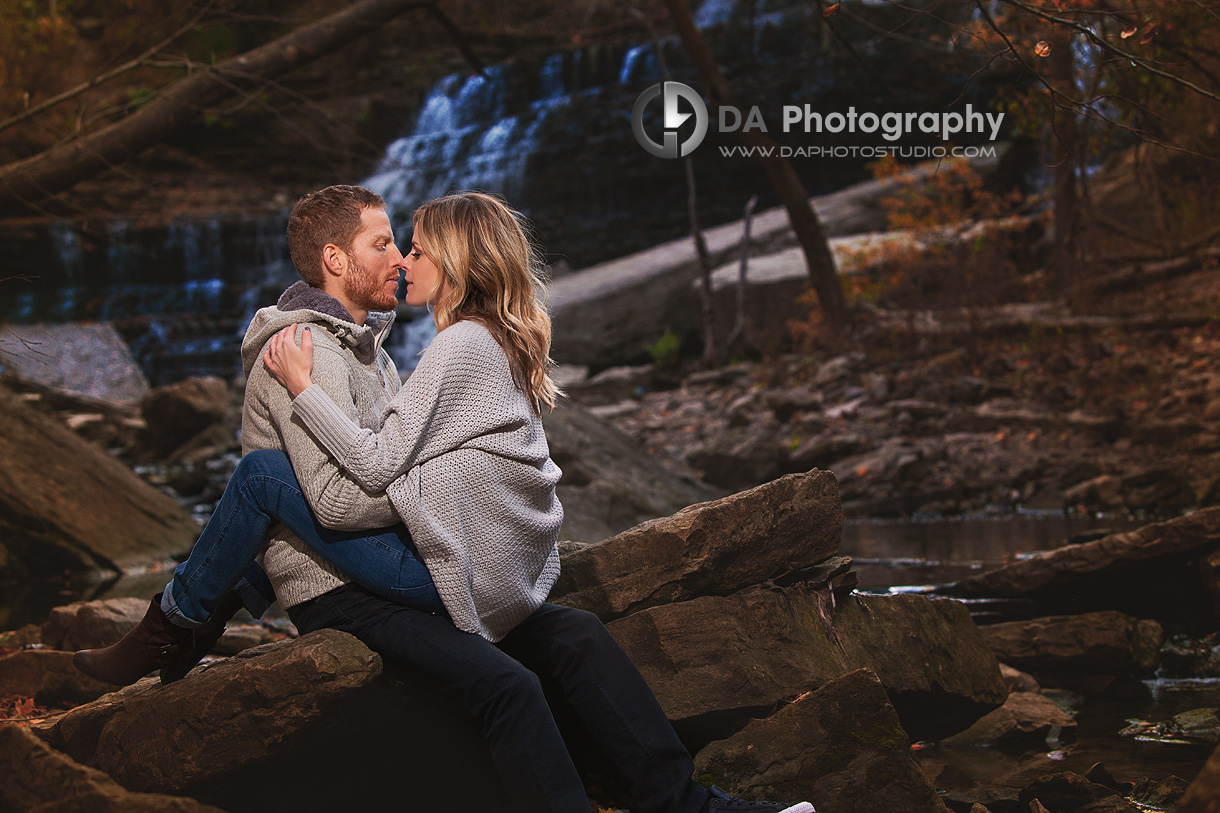 Intimate Engagement Couple's Pose - Wedding Photography by Dragi Andovski - Albion Falls, Hamilton ON