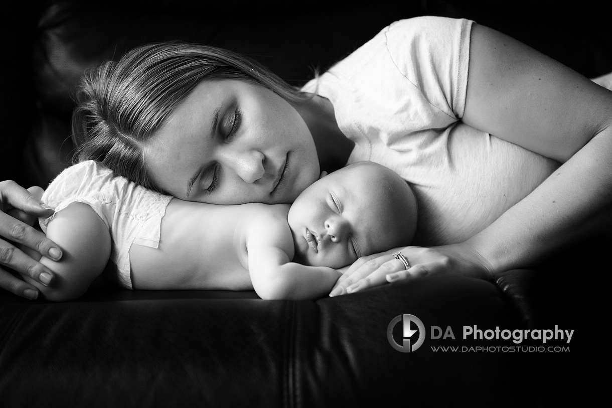 Mommy and Baby Sleeping Pose - Newborn Photography by Dragi Andovski - www.daphotostudio.com