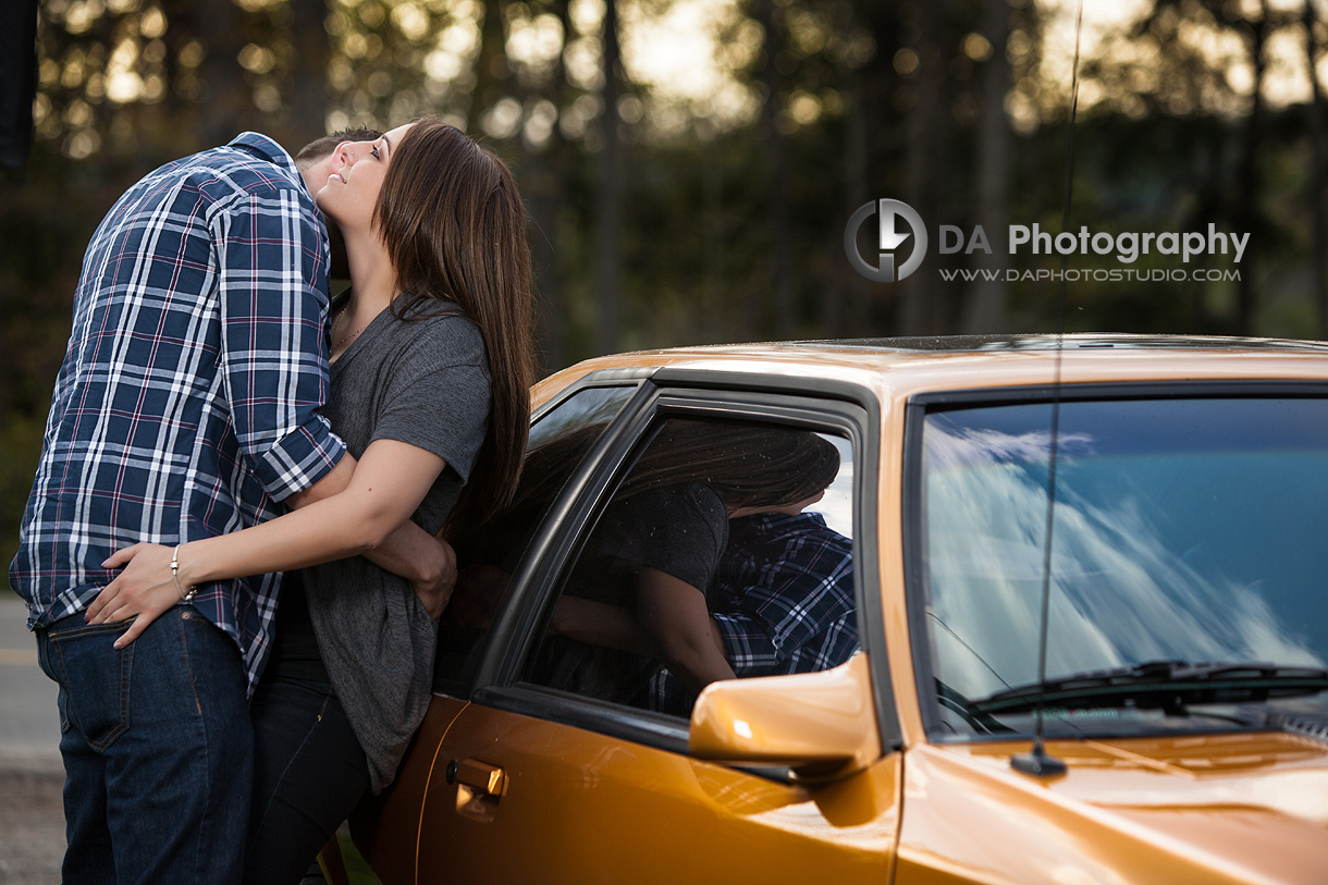 Engagement Photo with Car - Wedding Photography by Dragi Andovski - Forks of the Credit - Caledon, ON