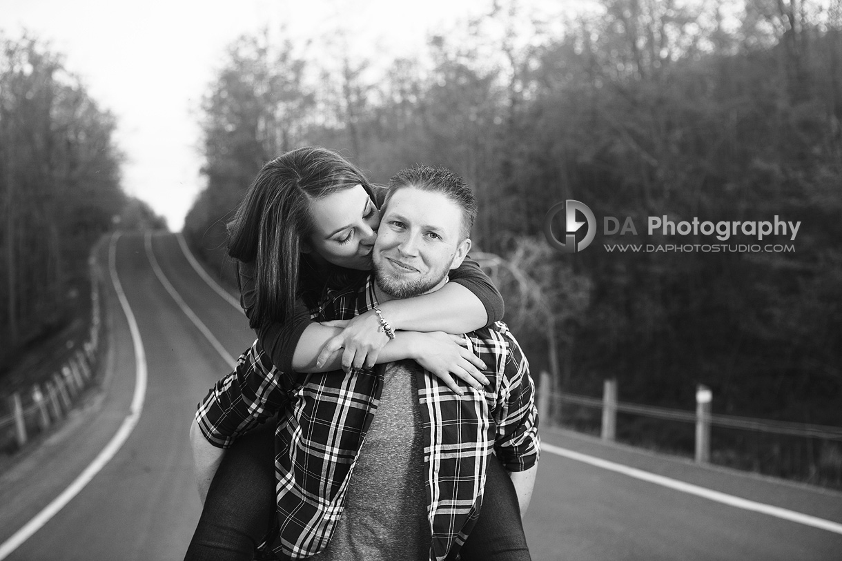 Engagement Couple Pose with Road - Wedding Photography by Dragi Andovski - Badlands - Brampton, ON