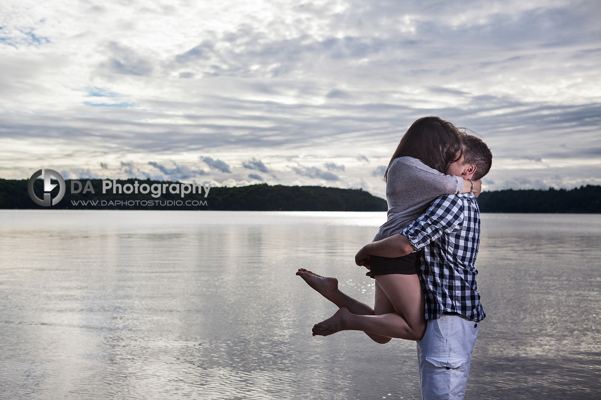 Fun Couple's Pose by Water - Wedding Photography by Dragi Andovski - www.daphotostudio.com