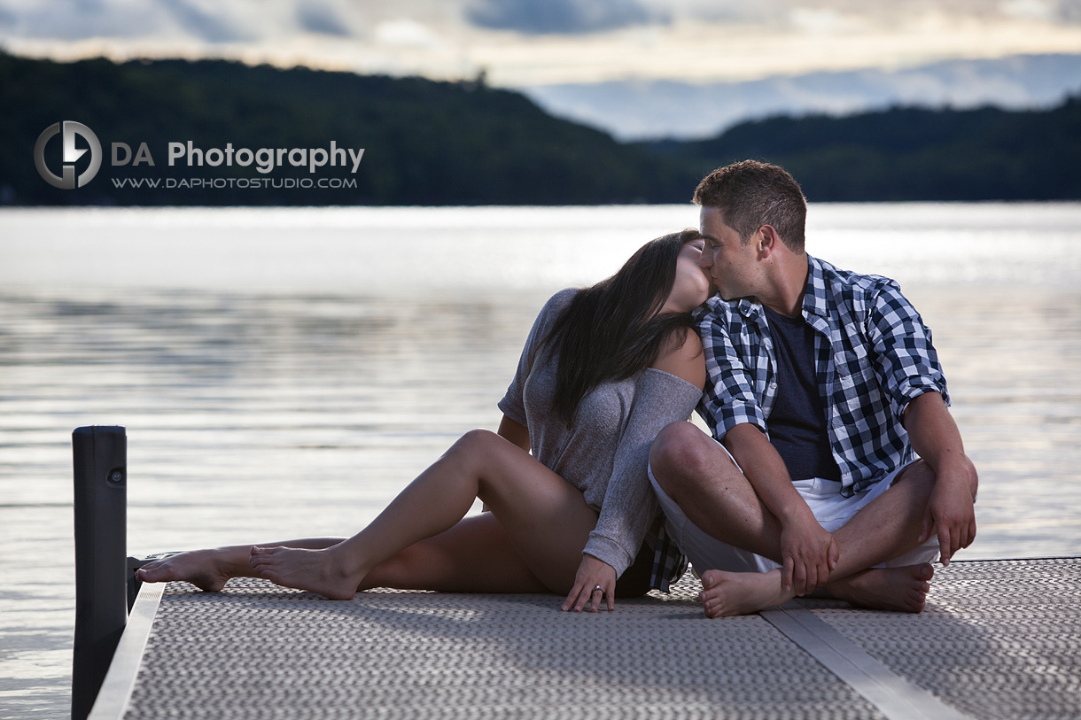 Engagement Couple's Kiss on Dock - Wedding Photography by Dragi Andovski - www.daphotostudio.com