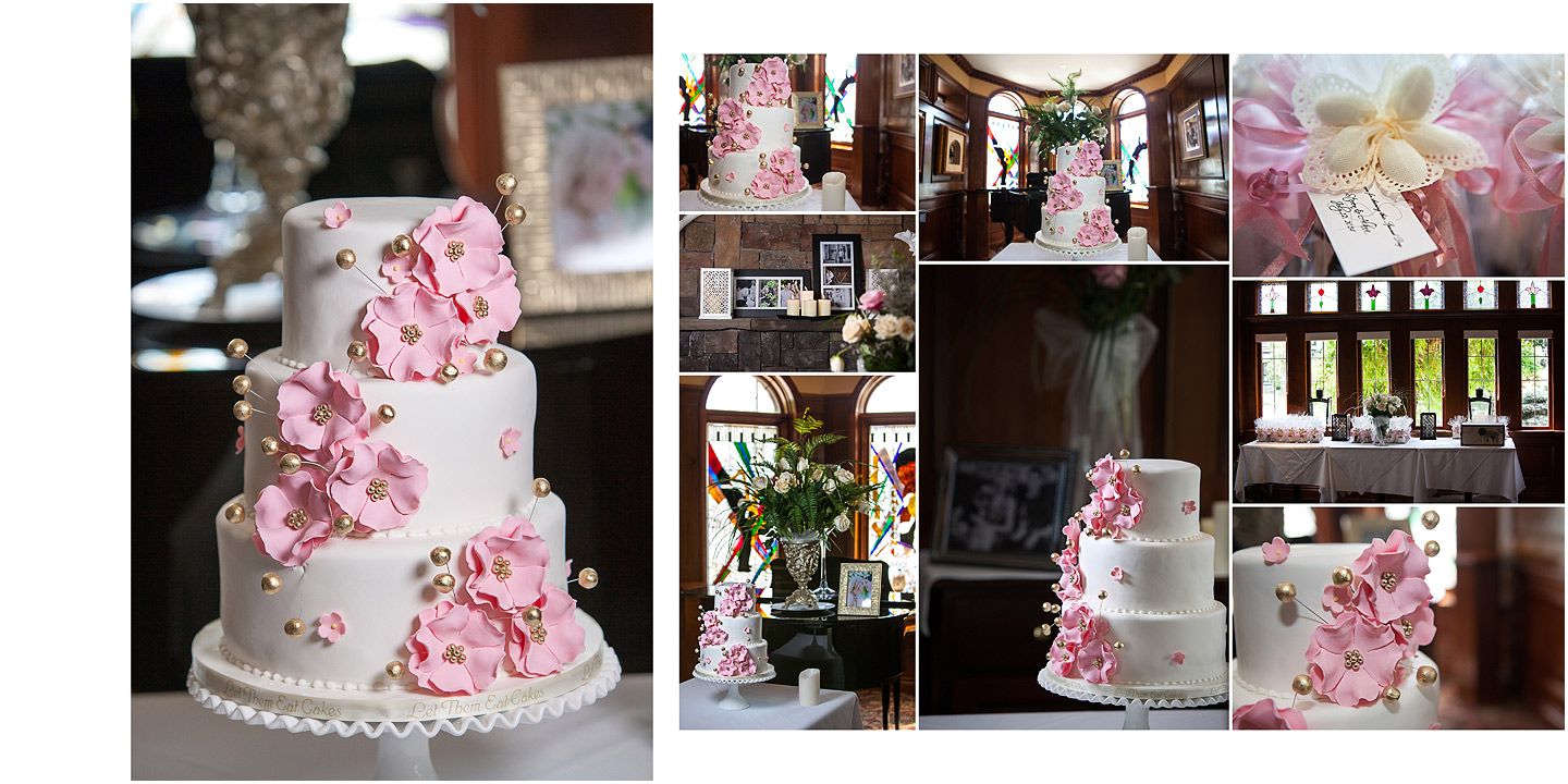 Cake Set-Up at Venue - Wedding Photography by DA Photography - Edgewater Manor - Stoney Creek, ON