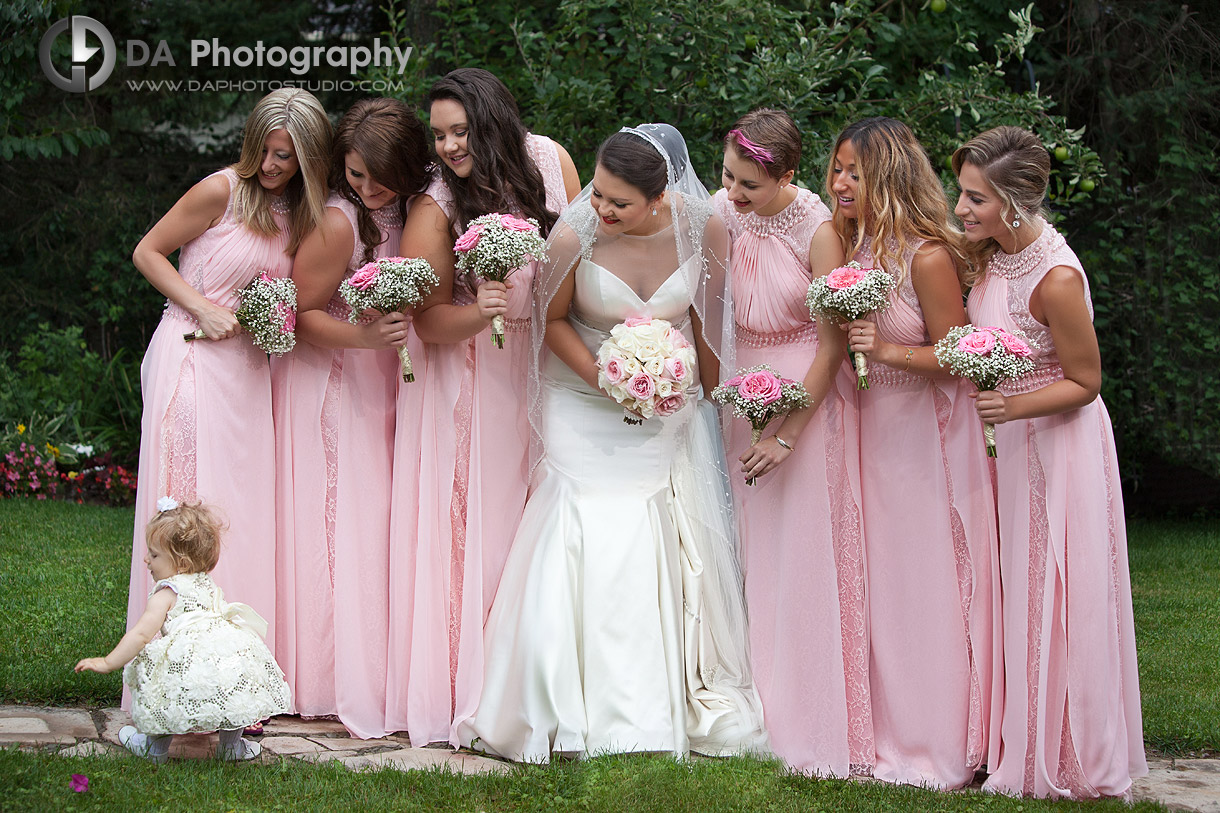 Bride, Bridesmaids and Cute Toddler Flower Girl - Wedding Photography by Dragi Andovski - Hamilton, ON