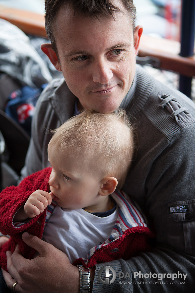 Father with his toddler boy at the lake ferry - DA Photography at Toronto Islands, www.daphotostudio.com