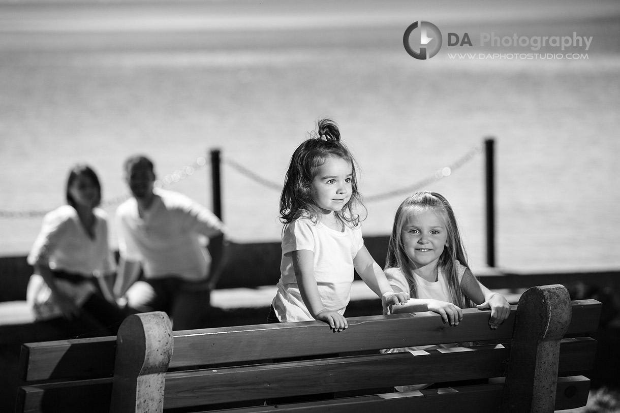 Trying to pose family - at Gairloch Gardens, Oakville by DA Photography , www.daphotostudio.com