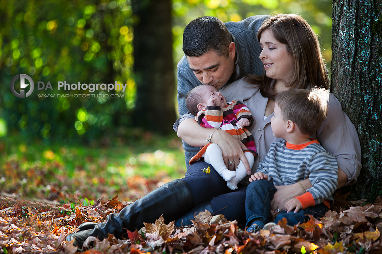 Family portrait with their newborn baby - Heart Lake Conservation Area, Brampton by DA Photography , Family Photography