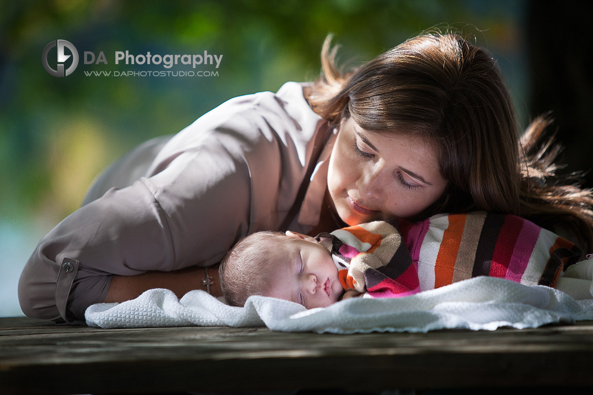 Mommy and her newborn baby girl - Heart Lake Conservation Area, Brampton by DA Photography ,Newborn Photography