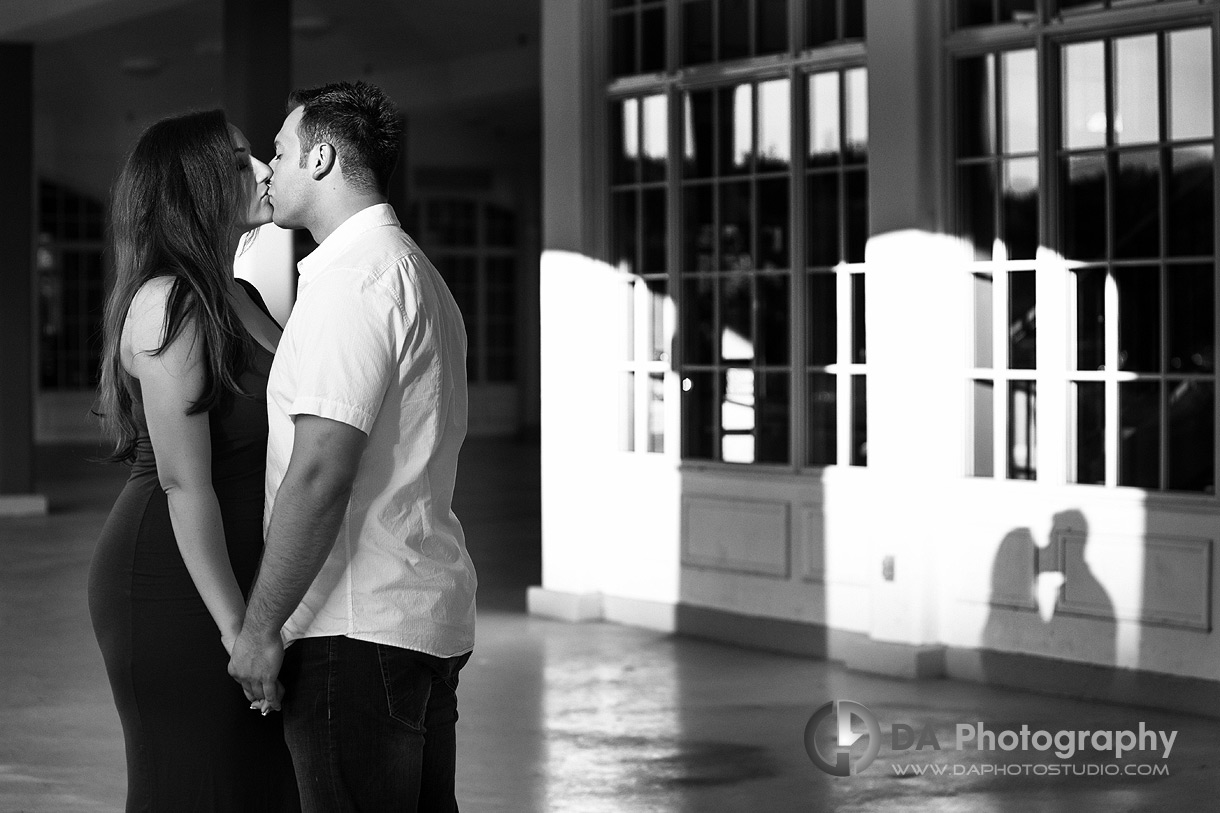 The engagement couple and their twins (the shadows)  - By DA Photography at LaSalle Park and Marina in Burlington