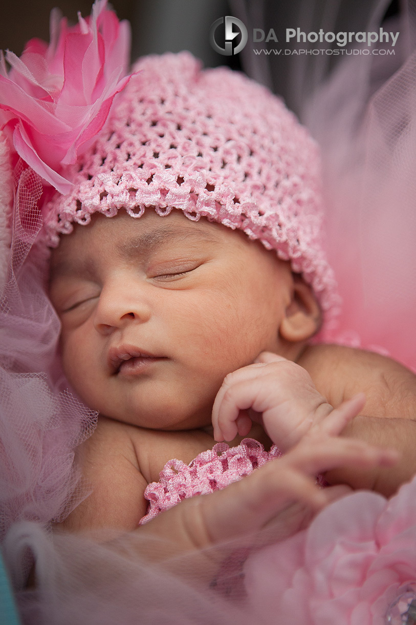 Baby with cute hat asleep - by DA Photography  Children photographer - www.daphotostudio.com