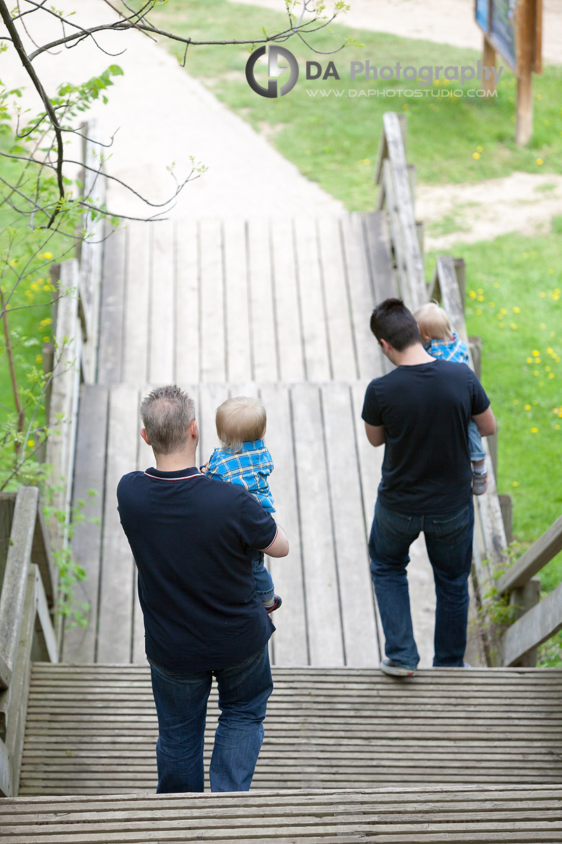 Twin Toddlers with their father and older brother - Children Photography by Dragi Andovski at Kelso, ON