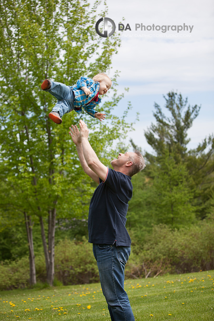 Father having fun with toddler son - Children Photography by DA Photography at Kelso, ON