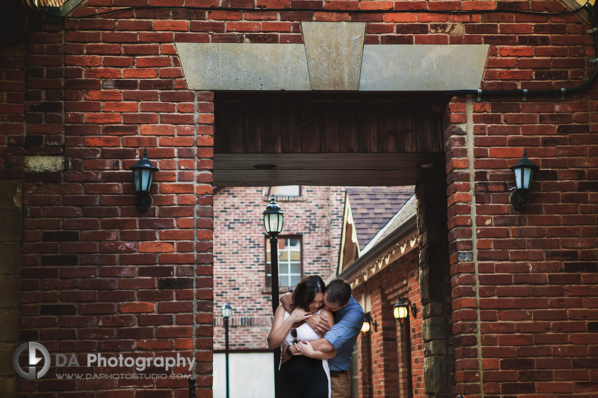 The red bricks wall and Us - Engagement Photographer at Village Square www.daphotostudio.com