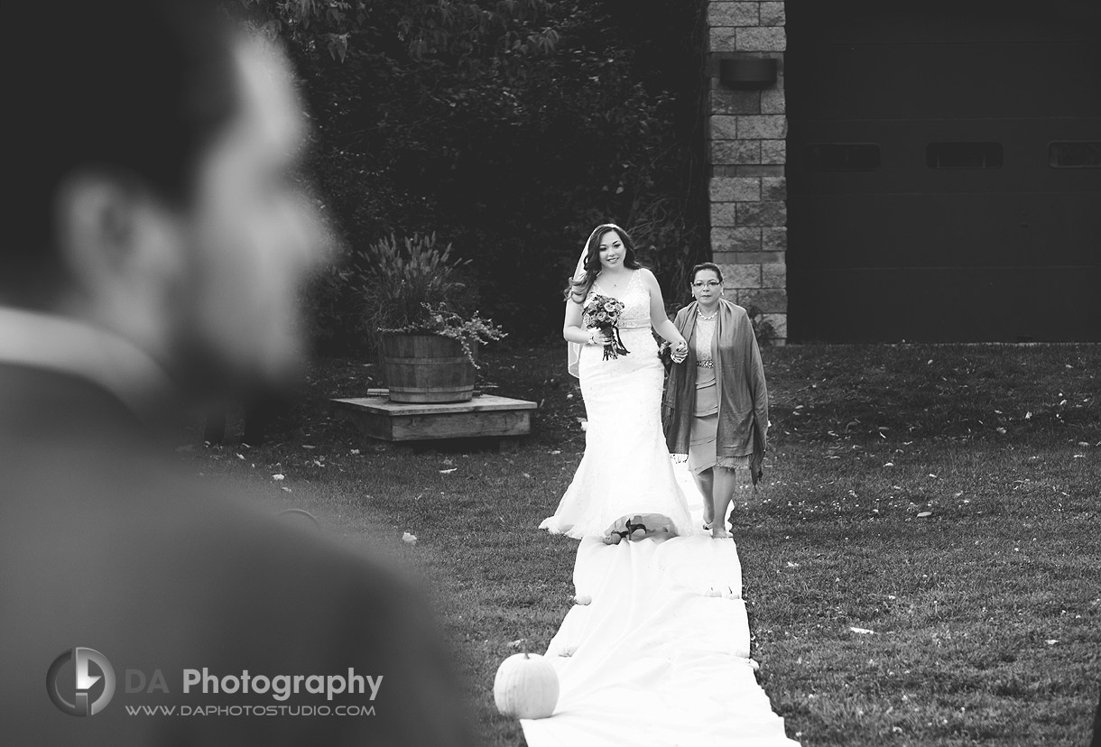 Walking down the aisle - by DA Photography at Black Creek Pioneer Village, www.daphotostudio.com