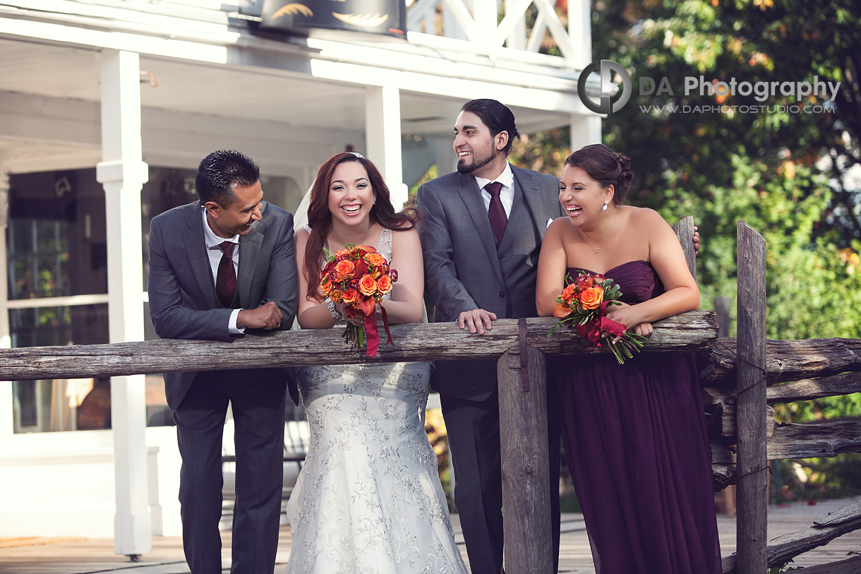 The fun during the photo session, bridal party - by DA Photography at Black Creek Pioneer Village, www.daphotostudio.com