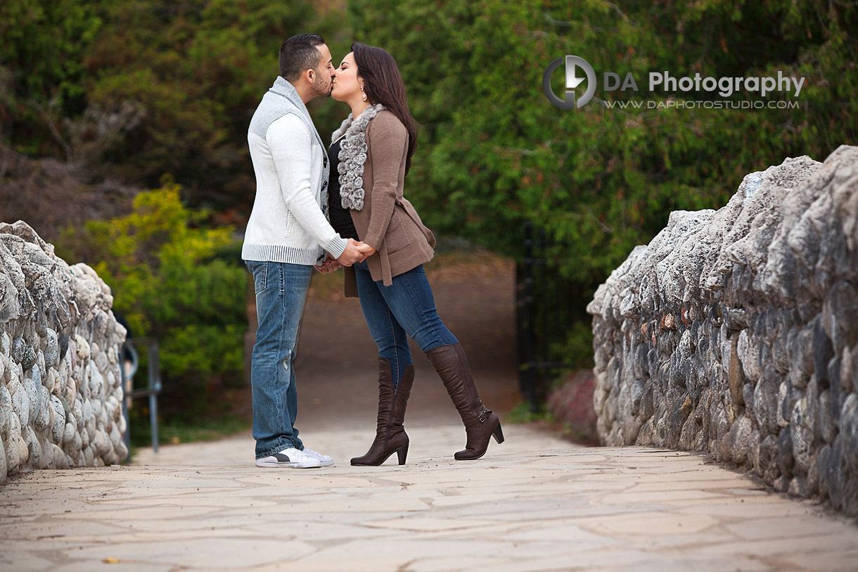The kiss on the bridge - by DA Photography at Webster's Falls - www.daphotostudio.com
