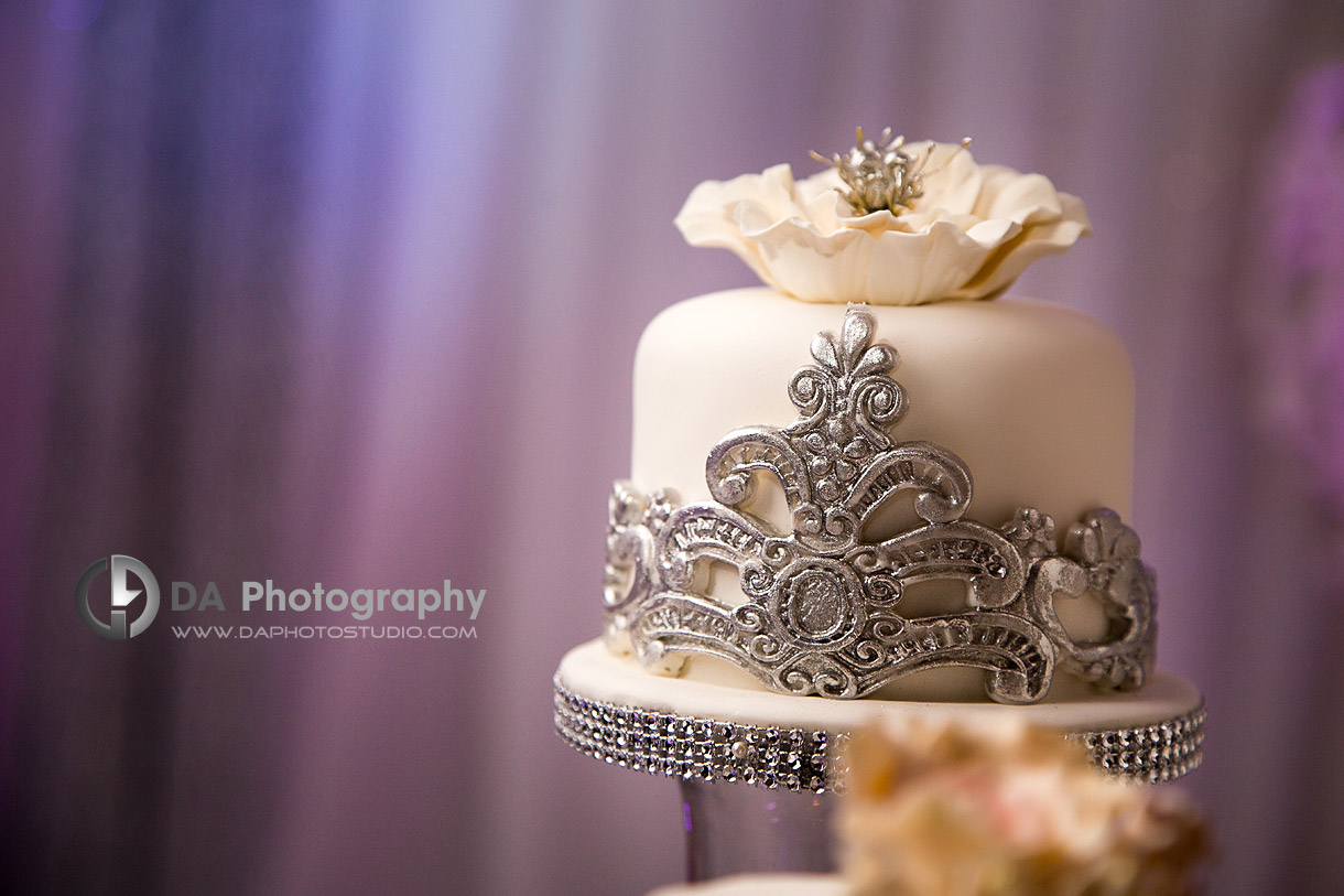 Great decorations on some parts of the  Wedding Cake - by DA Photography at West River, www.daphotostudio.com