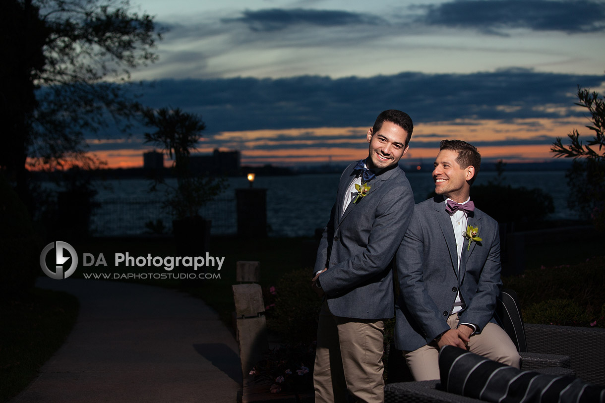 Sunset at Edgewater in Fall - Same Sex Weddings by DA Photography at EdgeWater Manor - www.daphotostudio.com