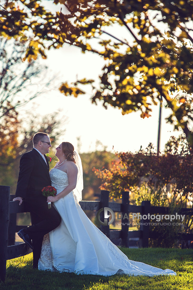 Wedding couple in fall - Blended Family in Fall wedding by DA Photography, www.daphotostudio.com