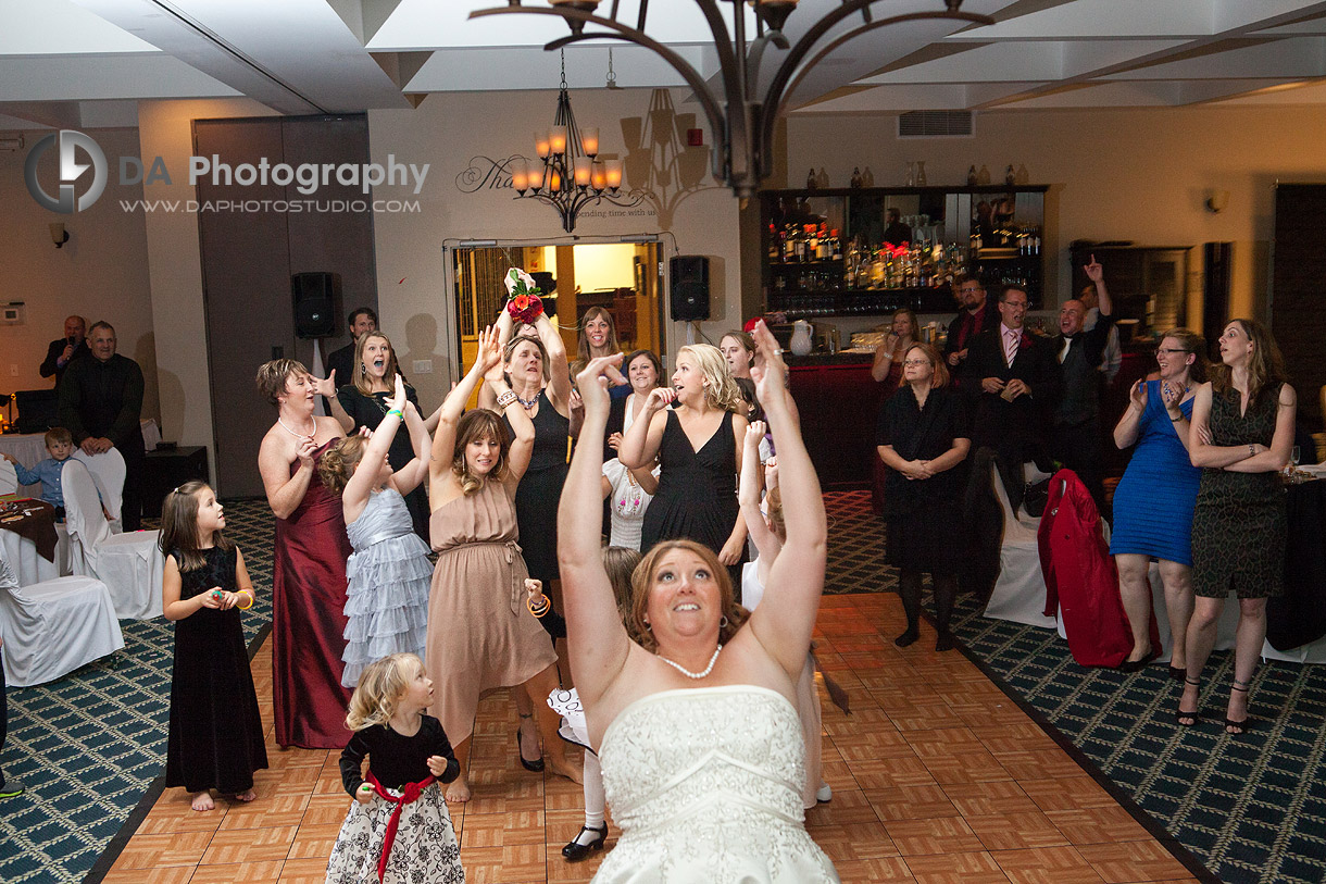 Toast of the bouquet - Blended Family in Fall wedding by DA Photography, www.daphotostudio.com