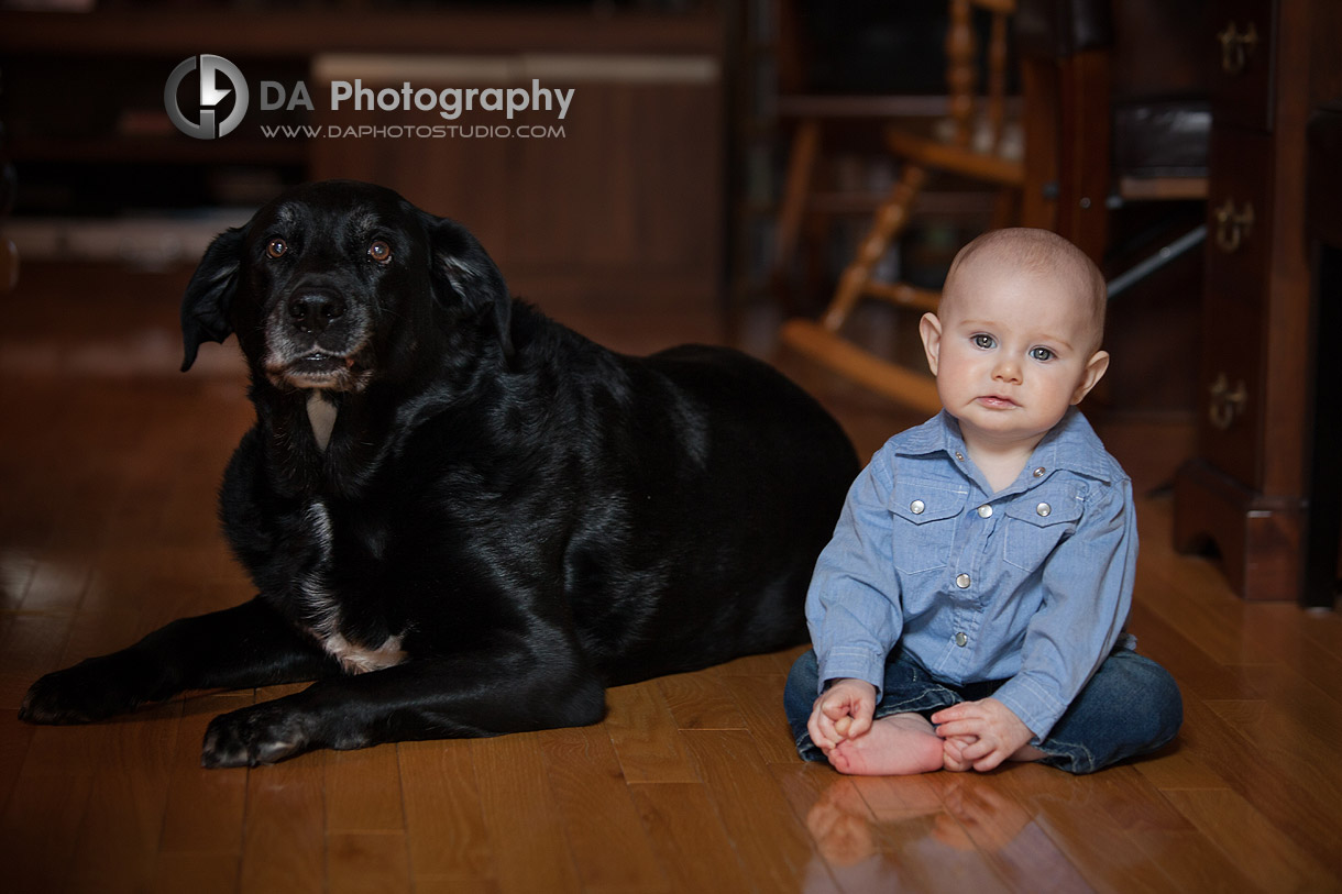 The little boy with his best friend, the dog - Children Photography by DA Photography at Georgetown, ON