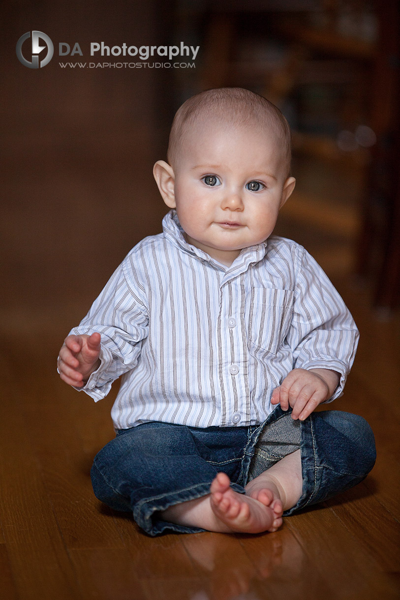 The casual portrait of the little baby boy - Children Photography by DA Photography at Georgetown, ON