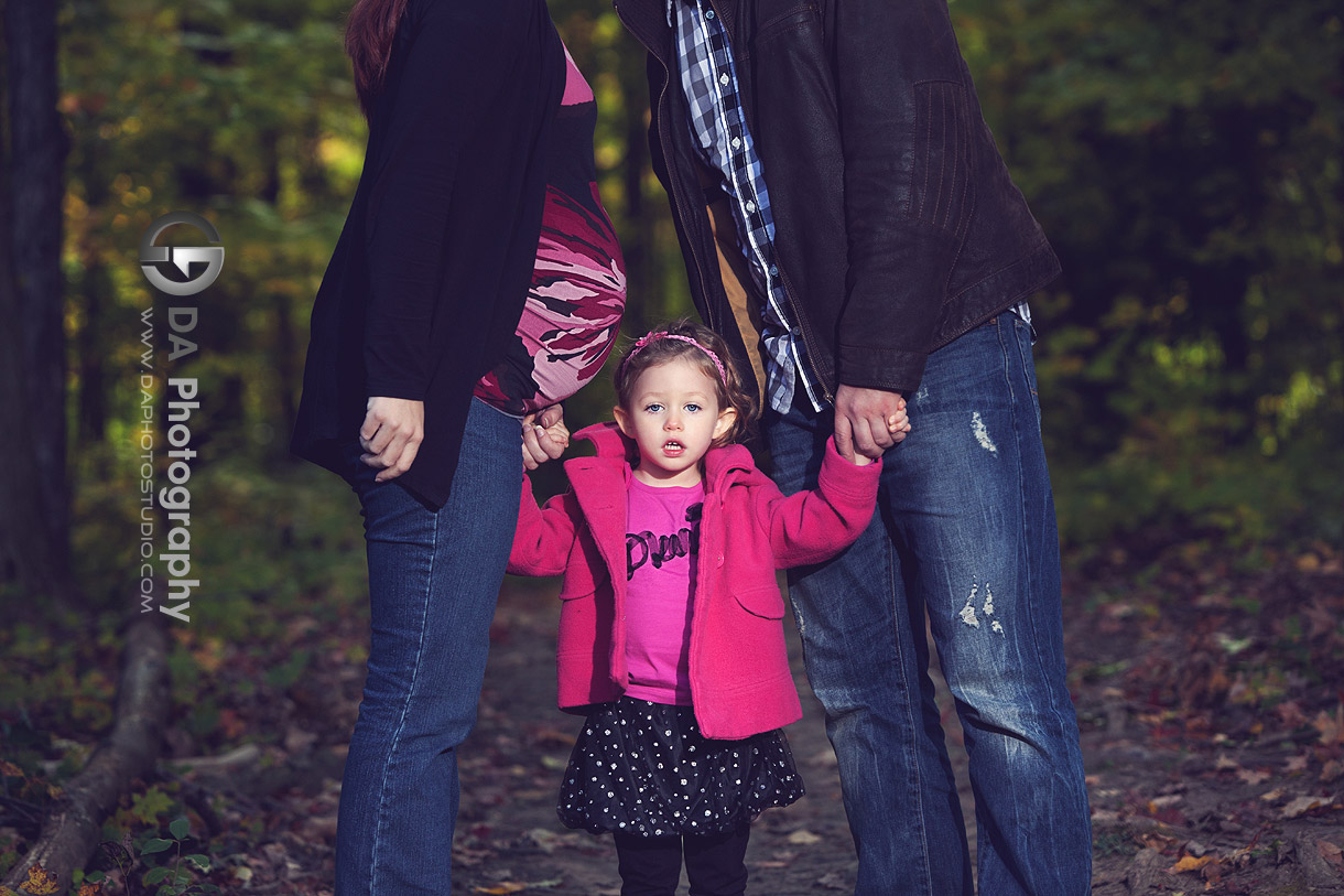 Young family with a toddler + a baby - at Heart Lake Conservation Area by DA Photography - www.daphotostudio.com