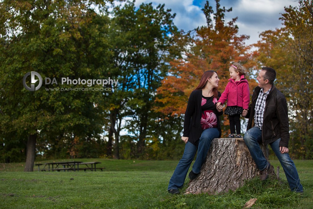 Young family in Fall - at Heart Lake Conservation Area by DA Photography - www.daphotostudio.com