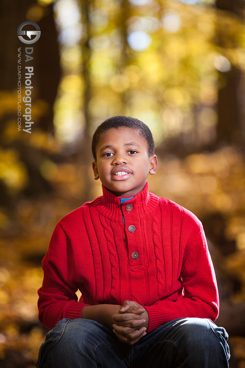 Boy's Fall Portrait - by DA Photography - Family Photographer in Mississauga, www.daphotostudio.com