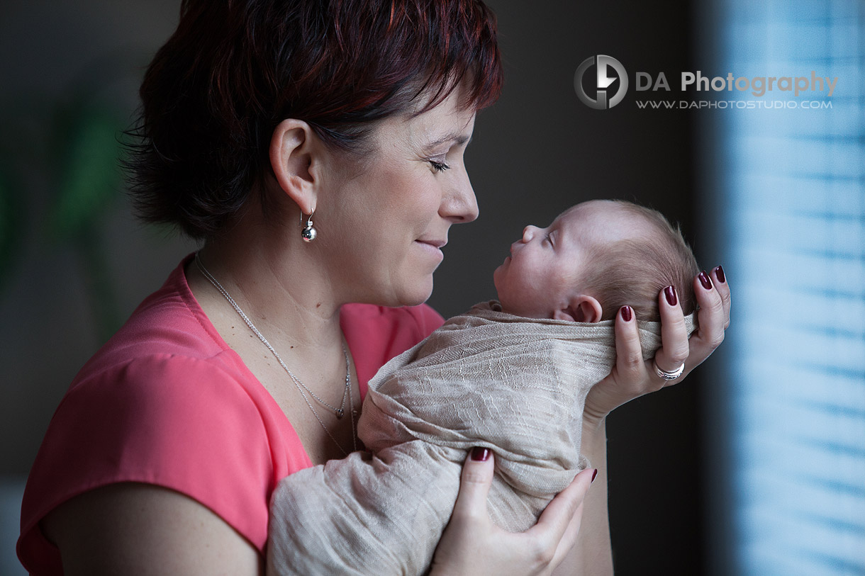 Happy mother - Twin Newborn babies by DA Photography - www.daphotostudio.com