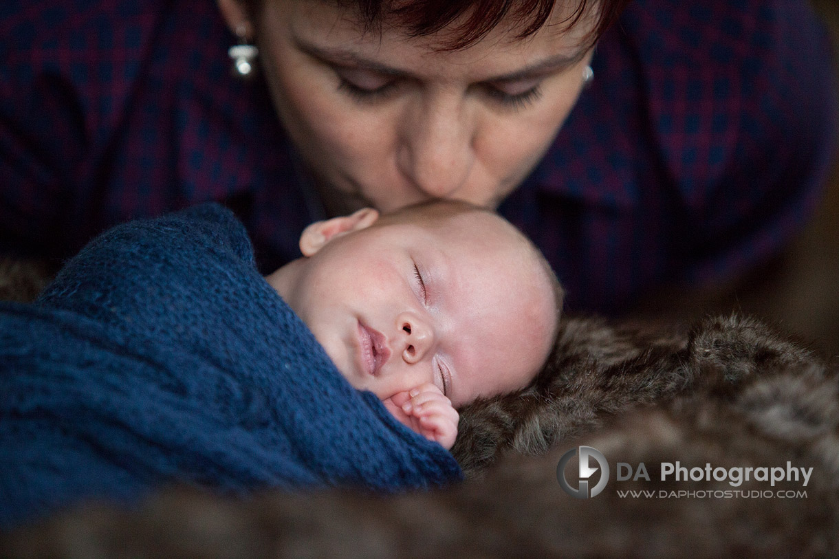 The mother's kiss - Twin Newborn babies by DA Photography - www.daphotostudio.com