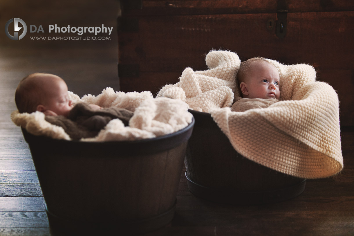 Two of a kind - Twin Newborn babies by DA Photography - www.daphotostudio.com