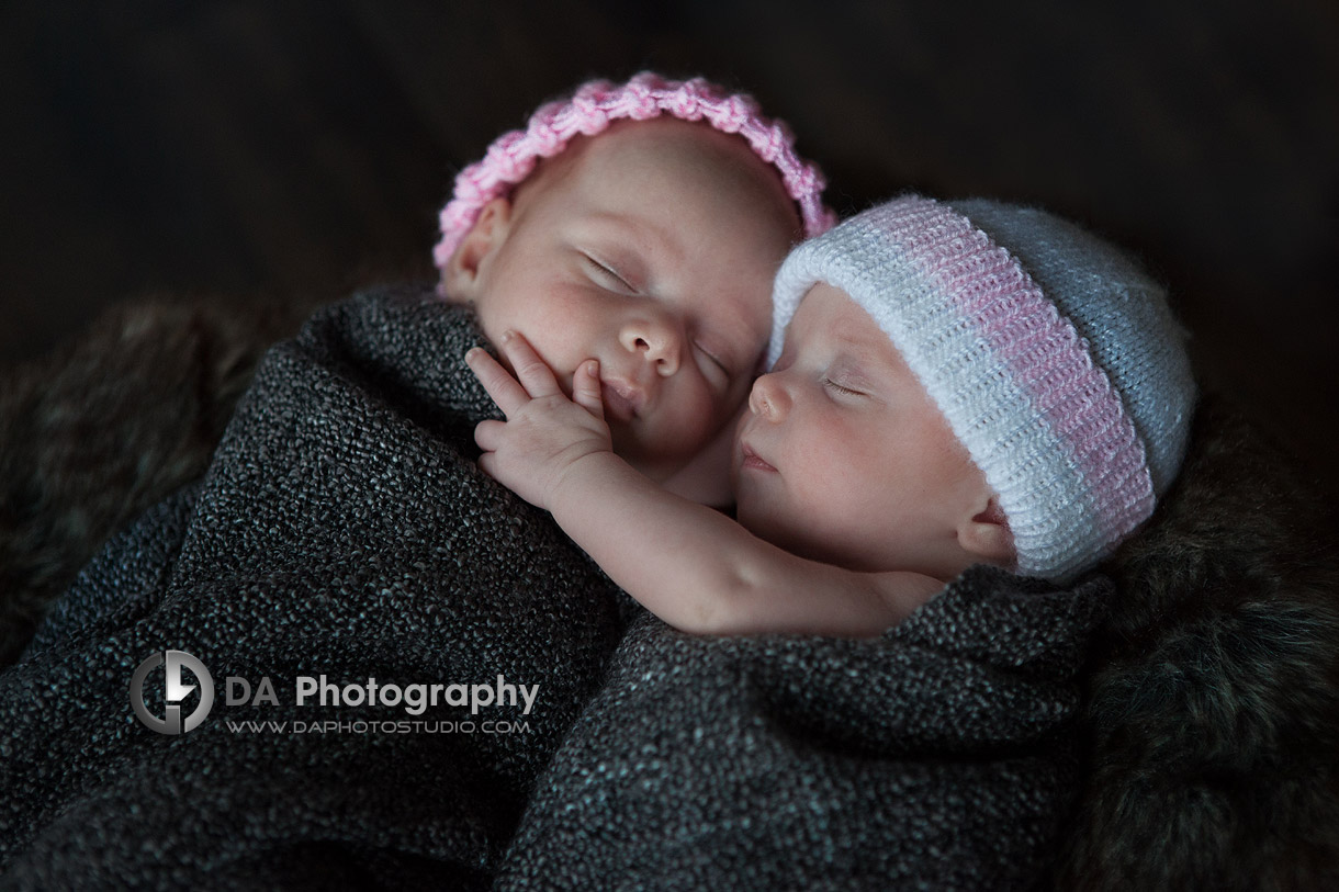 Twin newborn sisters -Newborn babies by DA Photography - www.daphotostudio.com