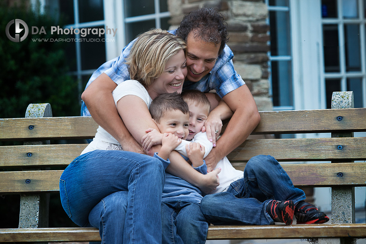 Group Hug - Fall Family Photos by DA Photography - Gairloch Gardens, Oakville - www.daphotostudio.com