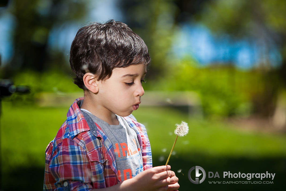 Nature play by a curious boy - by DA Photography - Gairloch Gardens, ON - www.daphotostudio.com